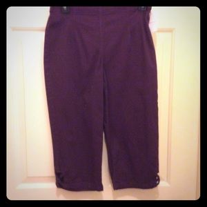 New Croft & Barrow 6 P purple pull-on capris